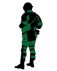 People of special police force on white background