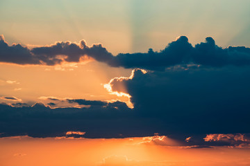 Fototapeta premium Beautiful dramatic sunrise skyscape background with clouds