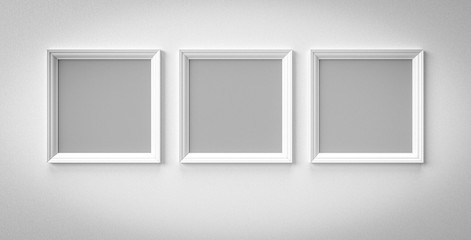 Picture frames mockup template - white color blank