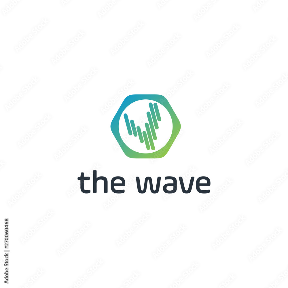 Poster water wave symbol and icon logo template vector