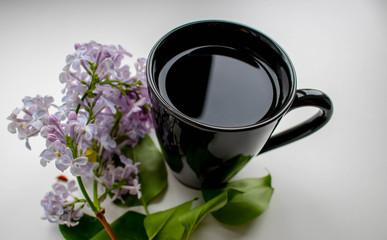cup of tea with flowers