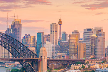 Fototapeta premium Panoramę centrum Sydney w Australii