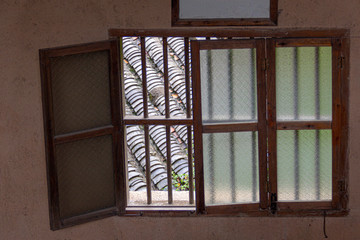 old wooden window in a chinese building