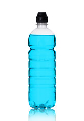  plastic bottle with liquid on a white background 