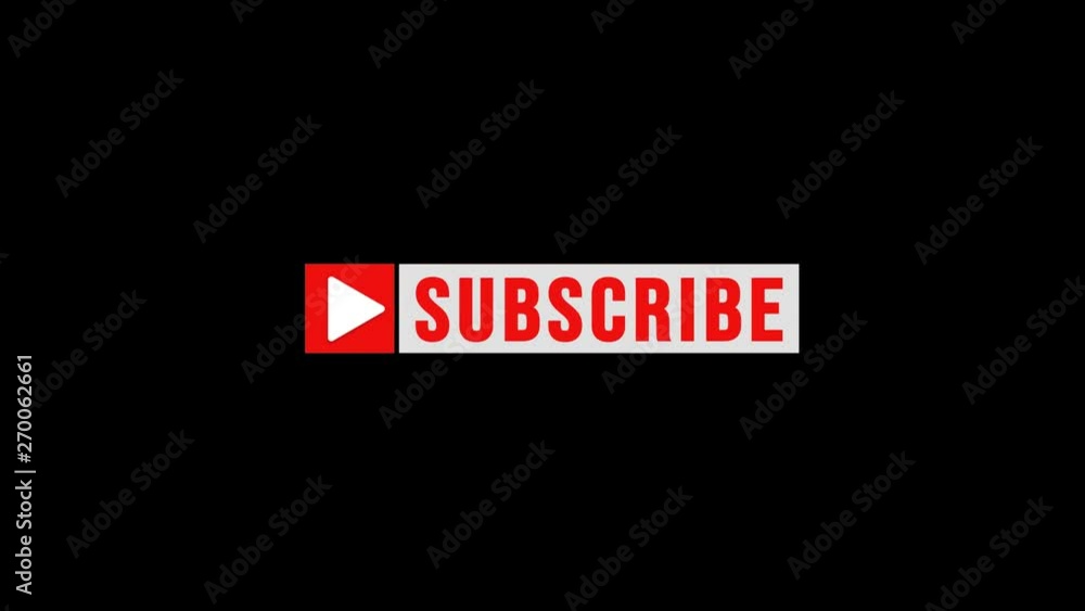 Poster light red animated subscribe button animation for youtube or other social media.