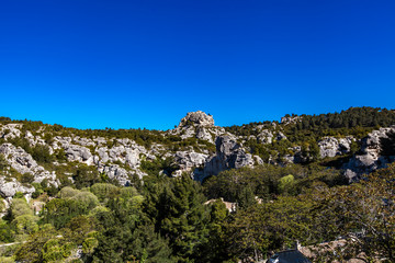 Fototapeta na wymiar View of Alpilles from Les Baux de Provence, France