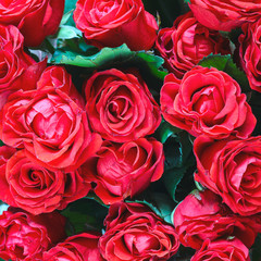 Bouquet of red roses flowers