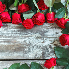 Bouquet of red roses flowers