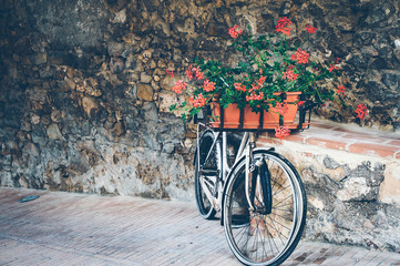 Romantic Bicycle with flowers