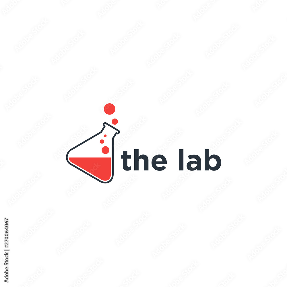 Poster Lab logo template vector design with negative space logotype