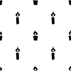 Black and white pattern. Simple seamless pattern with candles