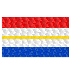 Polygonal flag of  Mecklenburg-Vorpommern, Germany in low poly style vector illustration 
