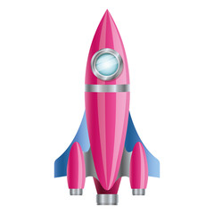rocket flying with white background