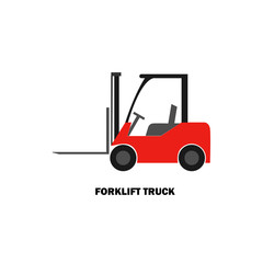 Forklift truck icon. Transportation of cargo and boxes in the warehouse. Vector  illustration