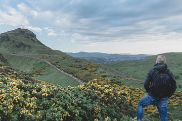 hiking to King Arthurs Seat, Edinburgh Scotland