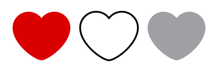 Heart icons collection. illustration of a love symbol. - Illustration