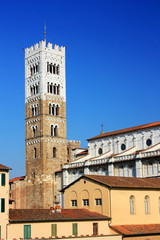 Fototapeta na wymiar Ancient tower in the city of Lucca, Italy