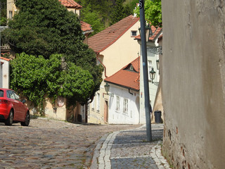 Fototapeta na wymiar Medieval street in Prague