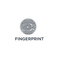 Creative fingerprint logo. Minimalistic design element. vector icon
