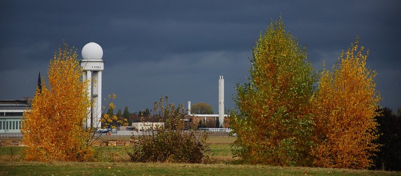 Golden Autumnal Impressions from Airport Berlin Tempelhof (Closed on October 30, 2008) of November 11, 2012, Germany