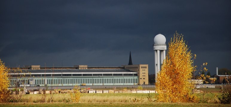 Golden Autumnal Impressions from Airport Berlin Tempelhof (Closed on October 30, 2008) of November 11, 2012, Germany