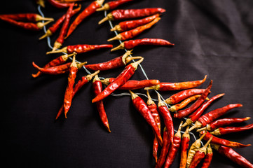 Red hot pepper on a black background