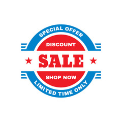 Sale badge design. Discount special offer banner. Abstract sticker.
