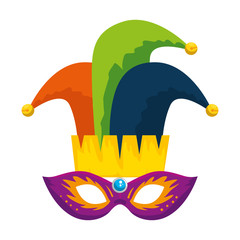 carnival mask with joker hat