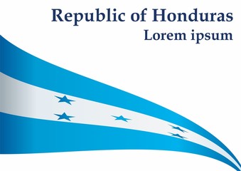 Flag of Honduras, Republic of Honduras. Template for award design, an official document with the flag of Honduras. Bright, colorful vector illustration.
