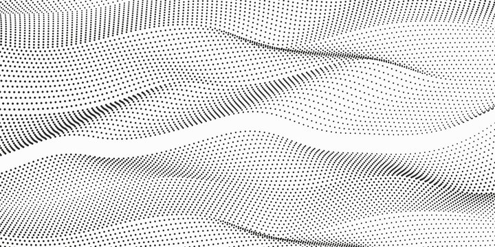 Abstract vector halftone dots. Halftone wave dots background.