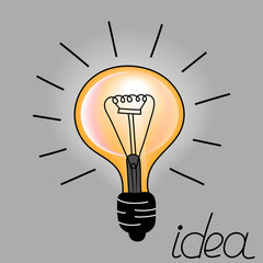 Bulb light idea vector illustration. Business vector icon, line style.