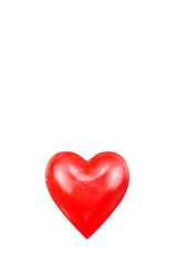 Red heart isolated on white background