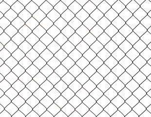 Cells of metal bars on a white background