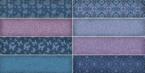Fototapeta premium set of jeans banners