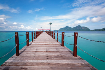 Obraz premium Jetty at Bohey Dulang Tun Sakaran Marine Park in Semporna Sabah Borneo Malaysia