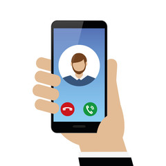 person calling with smartphone avatar isolated on white background vector illustration EPS10