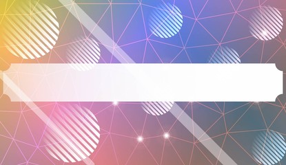 Decorative background with triangles, line, circle, space for text. Bright background for poster, banner, flyer. Vector illustration. Creative gradient color.