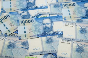 Chilean peso bills - background