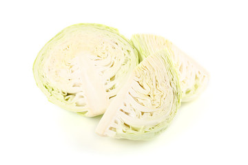 Ripe cabbage isolated on white background