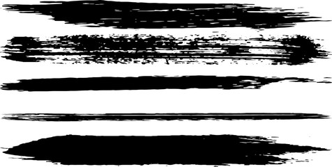 A set of vector grunge brushes. Abstract black spots on white background. Templates for inserting text