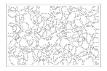 Laser cut panel. Decorative card for cutting. Abstract circle pattern. Ratio 2:3. Vector illustration.