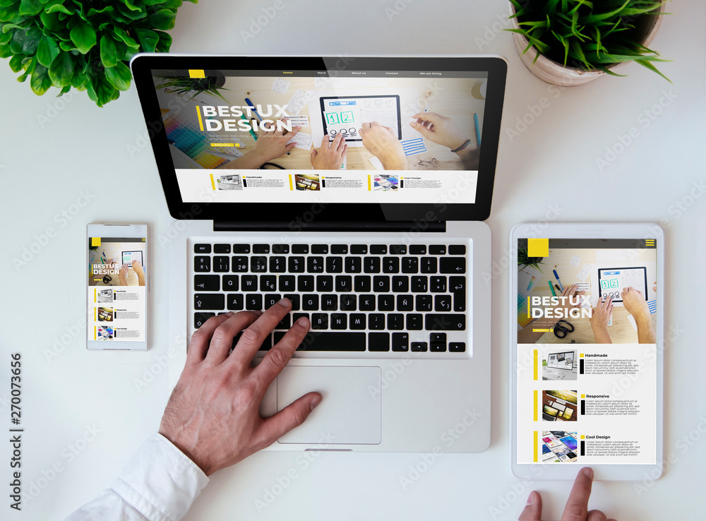Wall mural office tabletop cool responsive ux design website