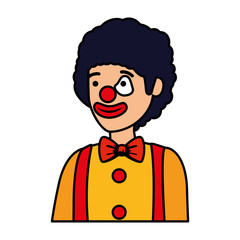 circus clown comic character vector illustration