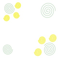 abstract background with frame of yellow and blue spirals