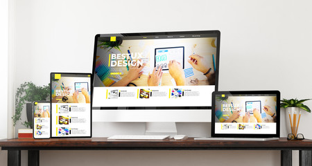 front view ux design website devices mockup