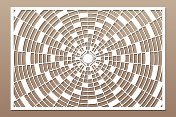 Laser cut panel. Decorative card for cutting. Geometry line pattern. Ratio 2:3. Vector illustration.