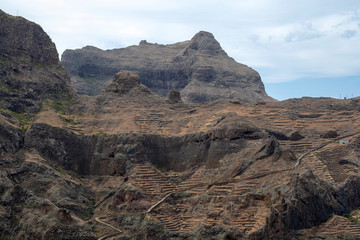 Beautiful views of the mountains of the island of Santo Antao, Cape Verde.