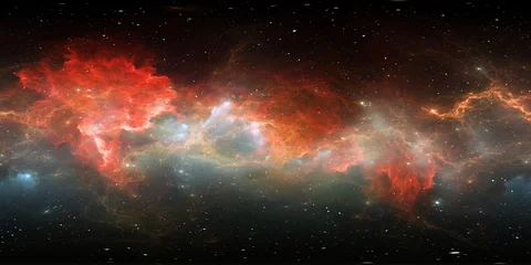 Weltraumhintergrund mit Nebel und Sternen. Umgebung 360 HDRI-Karte. Gleichwinklige Projektion, sphärisches Panorama. © Peter Jurik