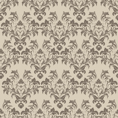 Coffee rhombic seamless pattern on cream background