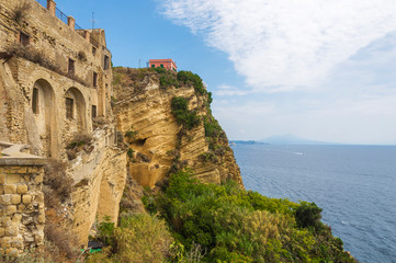 panoramic view of the old walls of the Bourbon prison of Procida